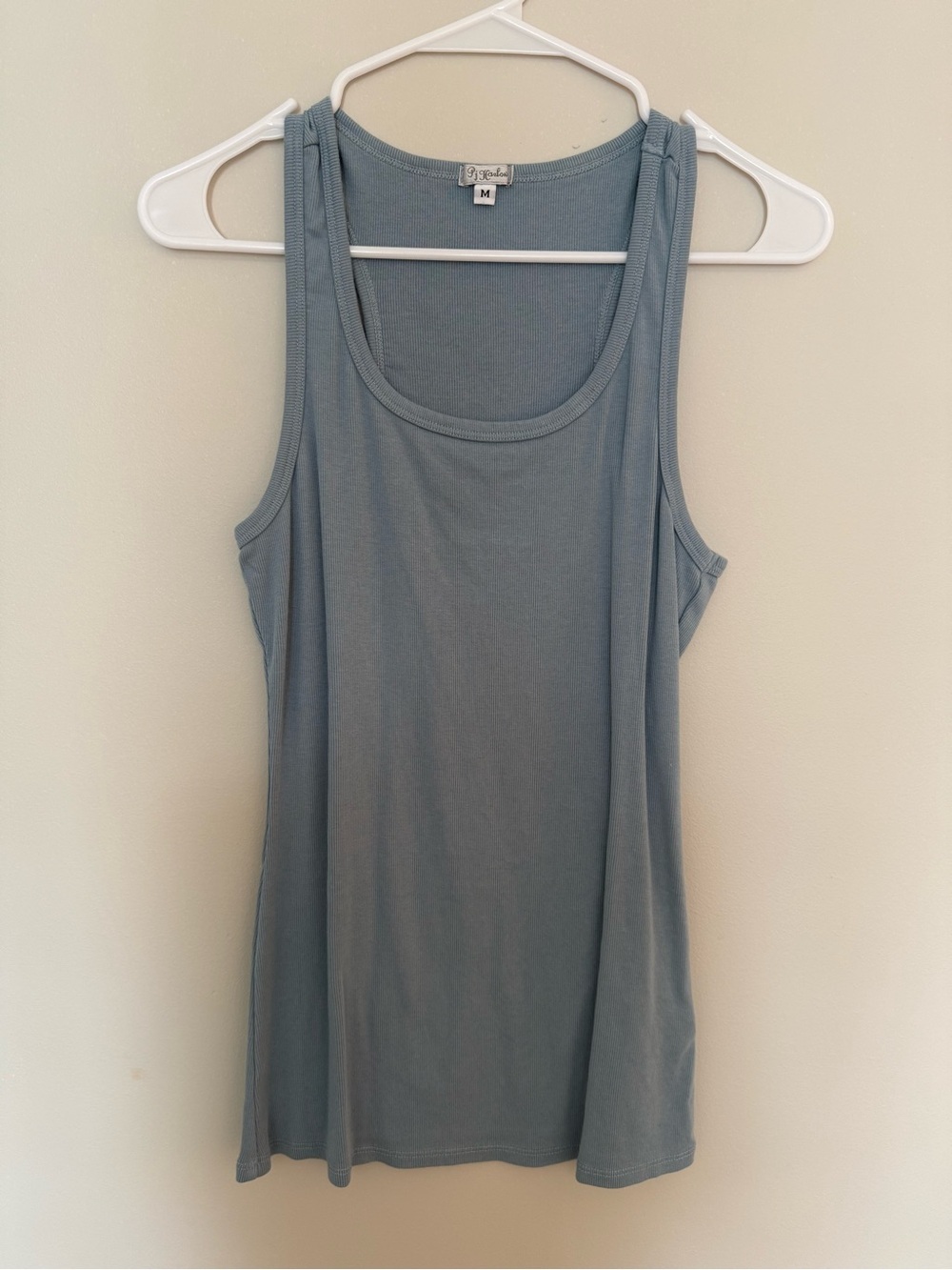 PJ Harlow Blue 3 Piece Satin Lounge Set Cardigan Tank Wide Leg Pants - Picture 7 of 10